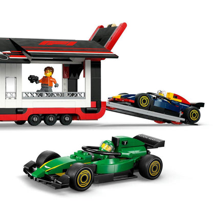 LEGO City: Camião de F1® com Carros de F1® RB20 e AMR24 | Idades 8+ | 1086 Peças | Item 60445