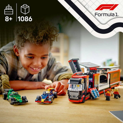 LEGO City: Camião de F1® com Carros de F1® RB20 e AMR24 | Idades 8+ | 1086 Peças | Item 60445