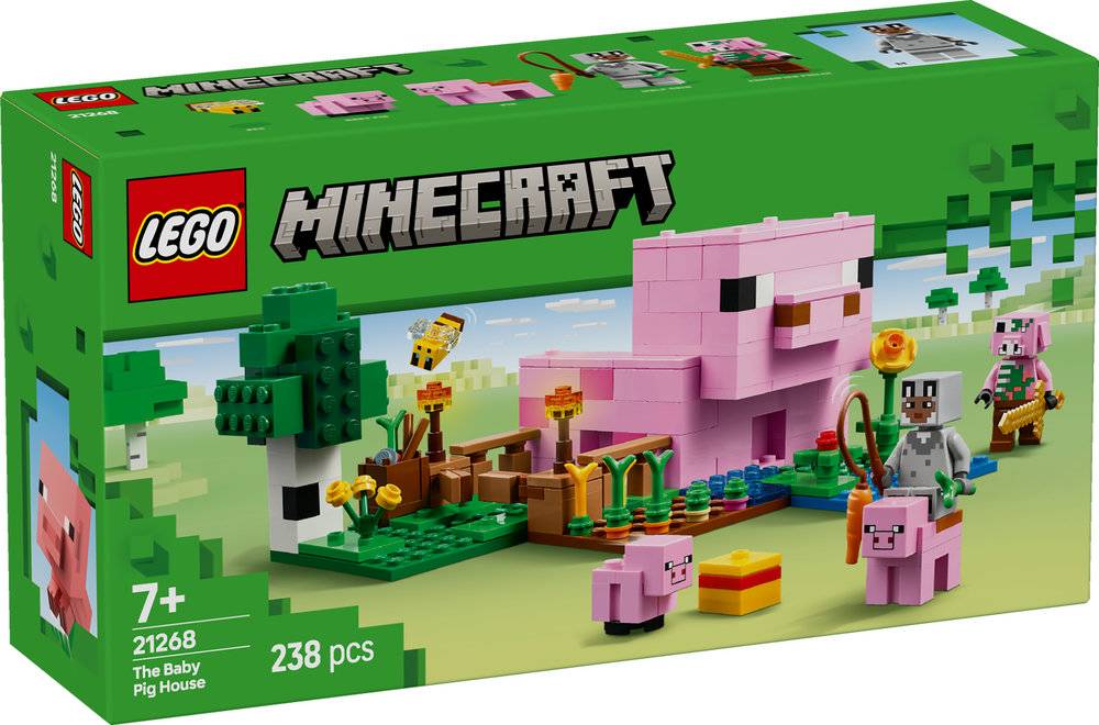 LEGO Minecraft: A Casa do Porco Bebé | Idades 7+ | 238 Peças | Item 21268