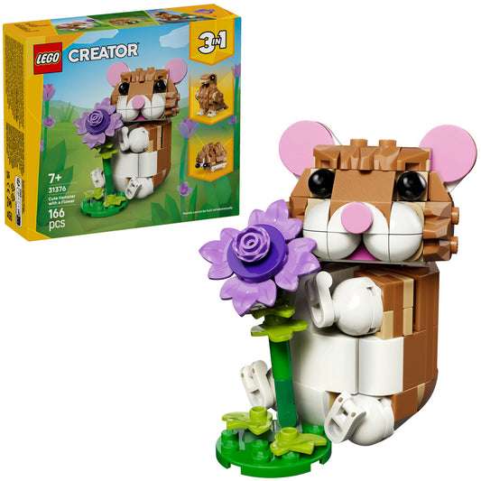 LEGO Creator 3-in-1 Hamster Fofo com Flor 31376 166 Peças