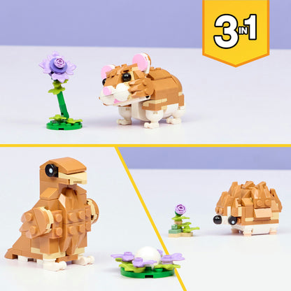 LEGO Creator 3-in-1 Hamster Fofo com Flor 31376 166 Peças