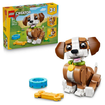 LEGO Creator 3 em 1 Animais Adoráveis Cachorrinho Brincalhão 31382 336 Peças