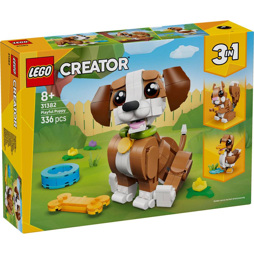 LEGO Creator 3 em 1 Animais Adoráveis Cachorrinho Brincalhão 31382 336 Peças