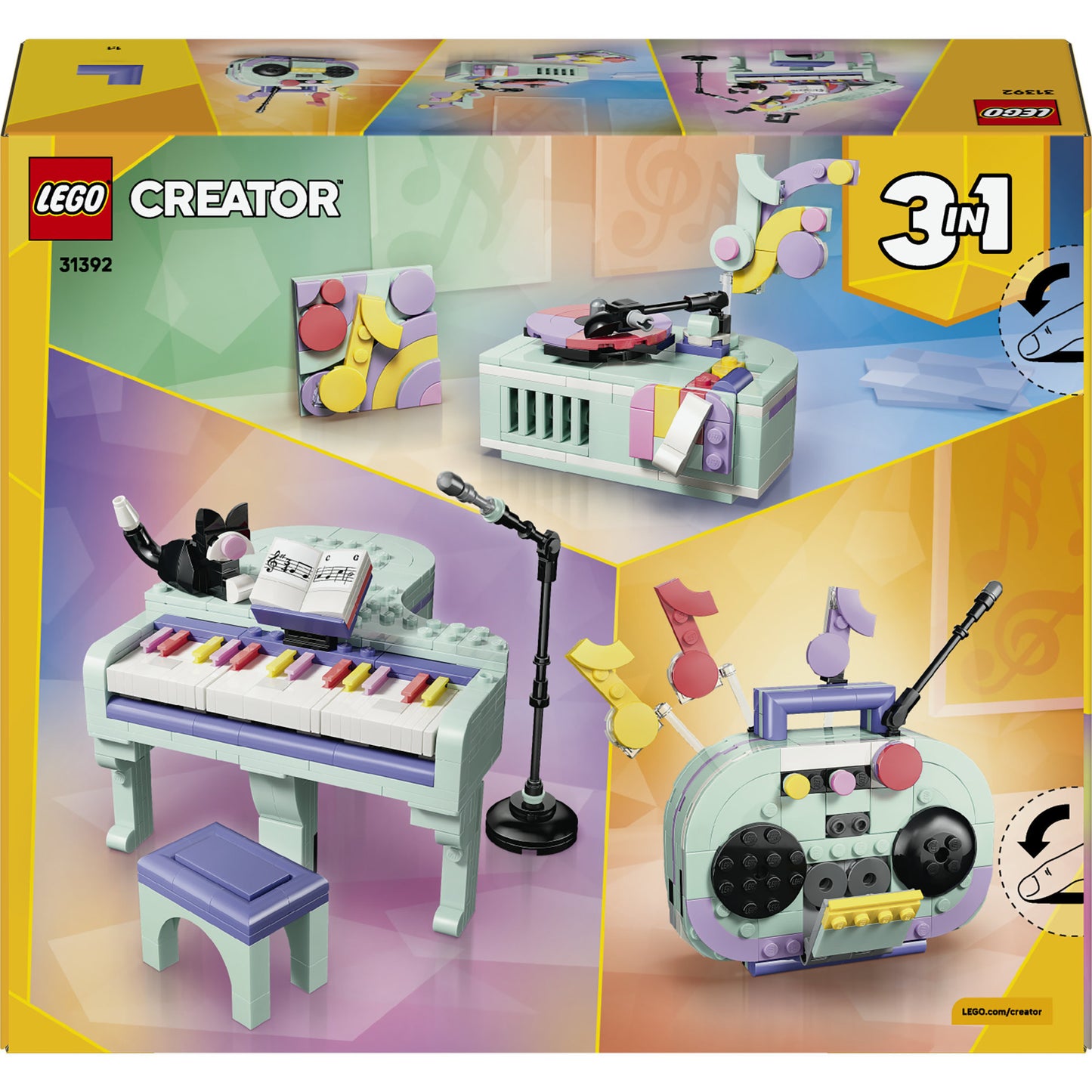 LEGO Creator 3 em 1 Piano Decorativo com Gato 31392