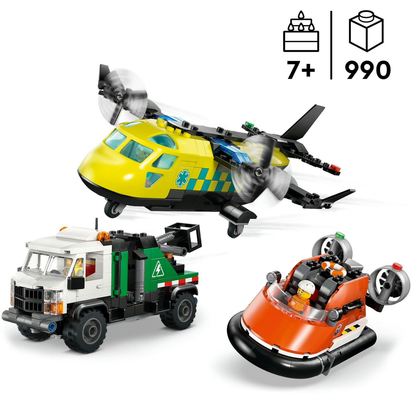 LEGO City Airplane Service Truck & Hovercraft Remix 60505