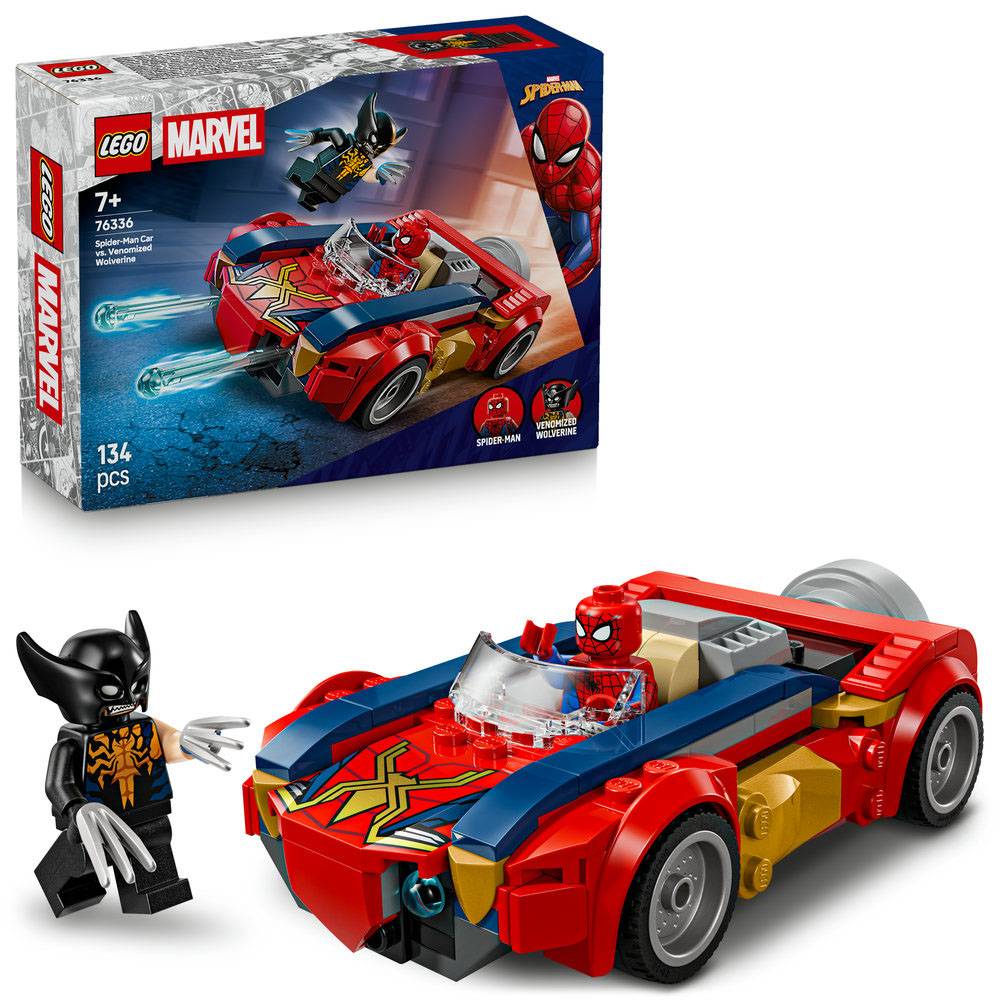 LEGO Marvel Carro do Spider-Man vs Wolverine Venomizado 76336 134 Peças