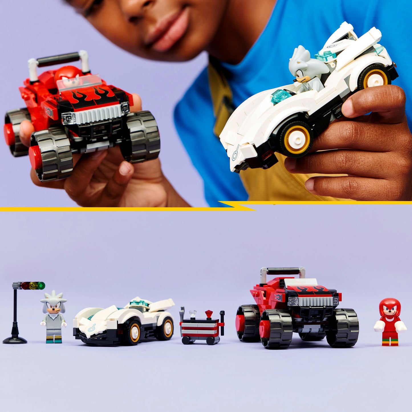 LEGO Sonic Carro do Silver vs Monster Truck do Knuckles 77118