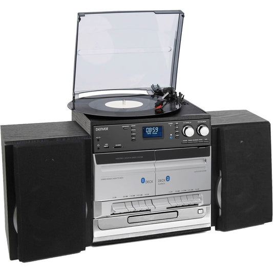 Gira-Discos Denver Rádio Dab+/fm/Cd Bluetooth MRD-166 Preto Cinza