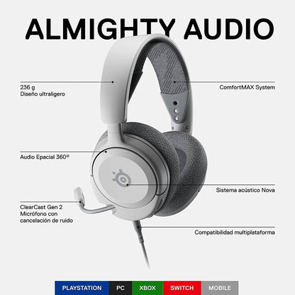 Headset SteelSeries Arctis Nova 1P Branco