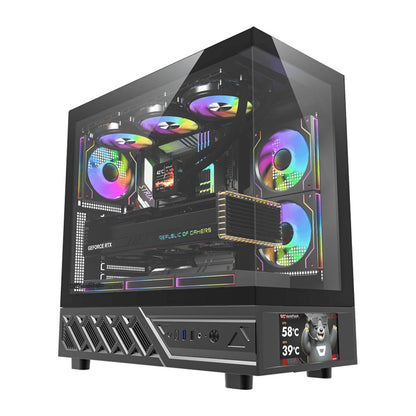 DarkFlash DS950V computer case with display (black) + 6 fans_0