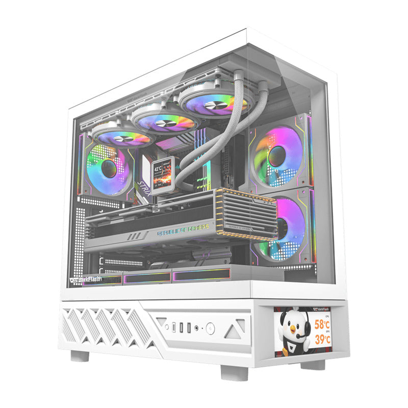 DarkFlash DS950V computer case with display (white) + 6 fans_0
