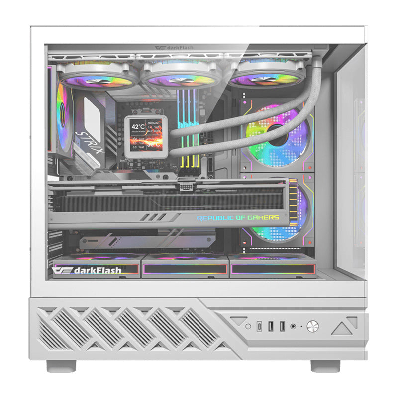 DarkFlash DS950V computer case with display (white) + 6 fans_1