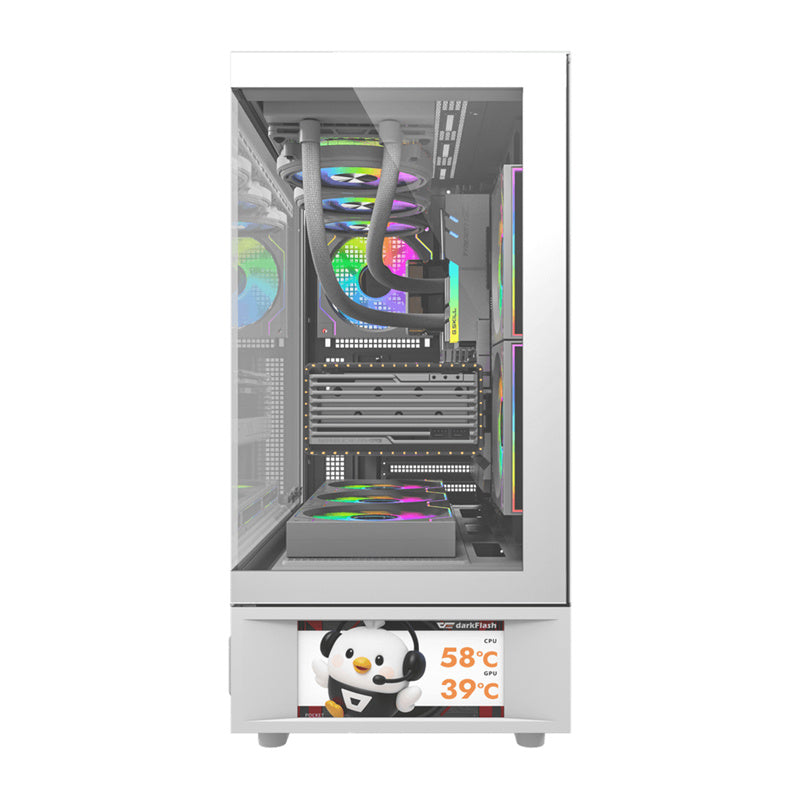 DarkFlash DS950V computer case with display (white) + 6 fans_2