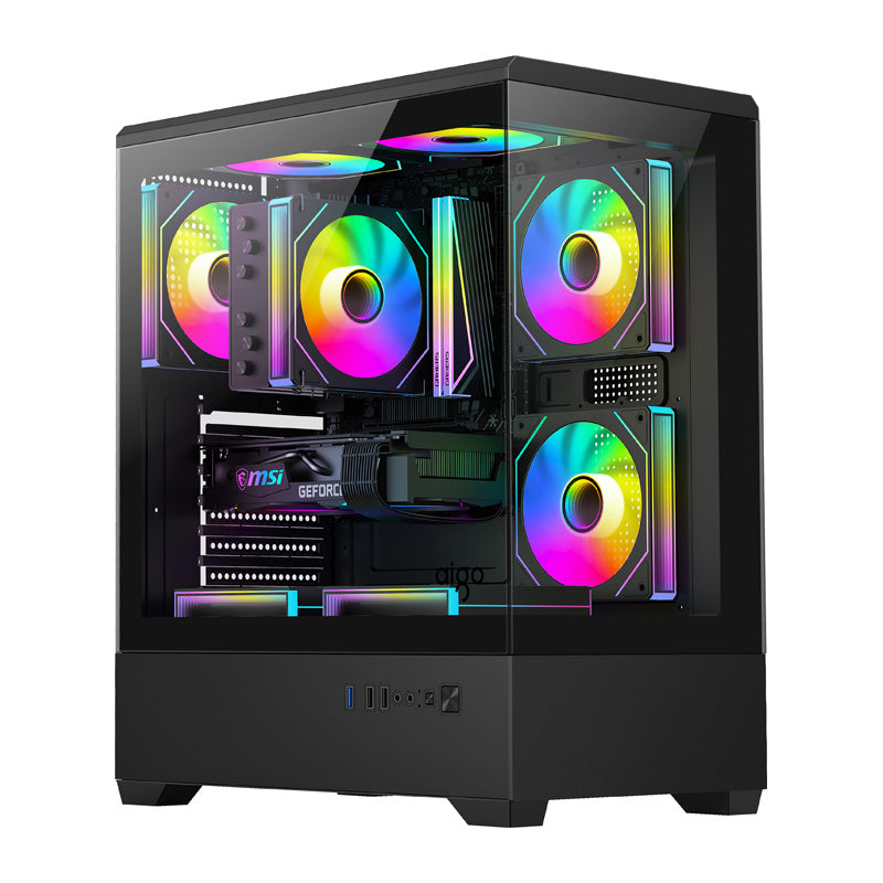 DarkFlash C365 computer case (black) + 5 fans_0