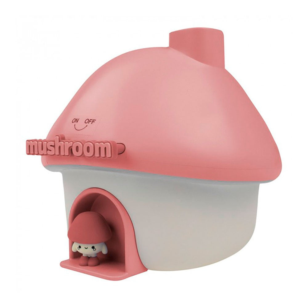 Humidificador com luz led rgb e projetor recarregÃ¡vel modelo cogumelo rosa_0
