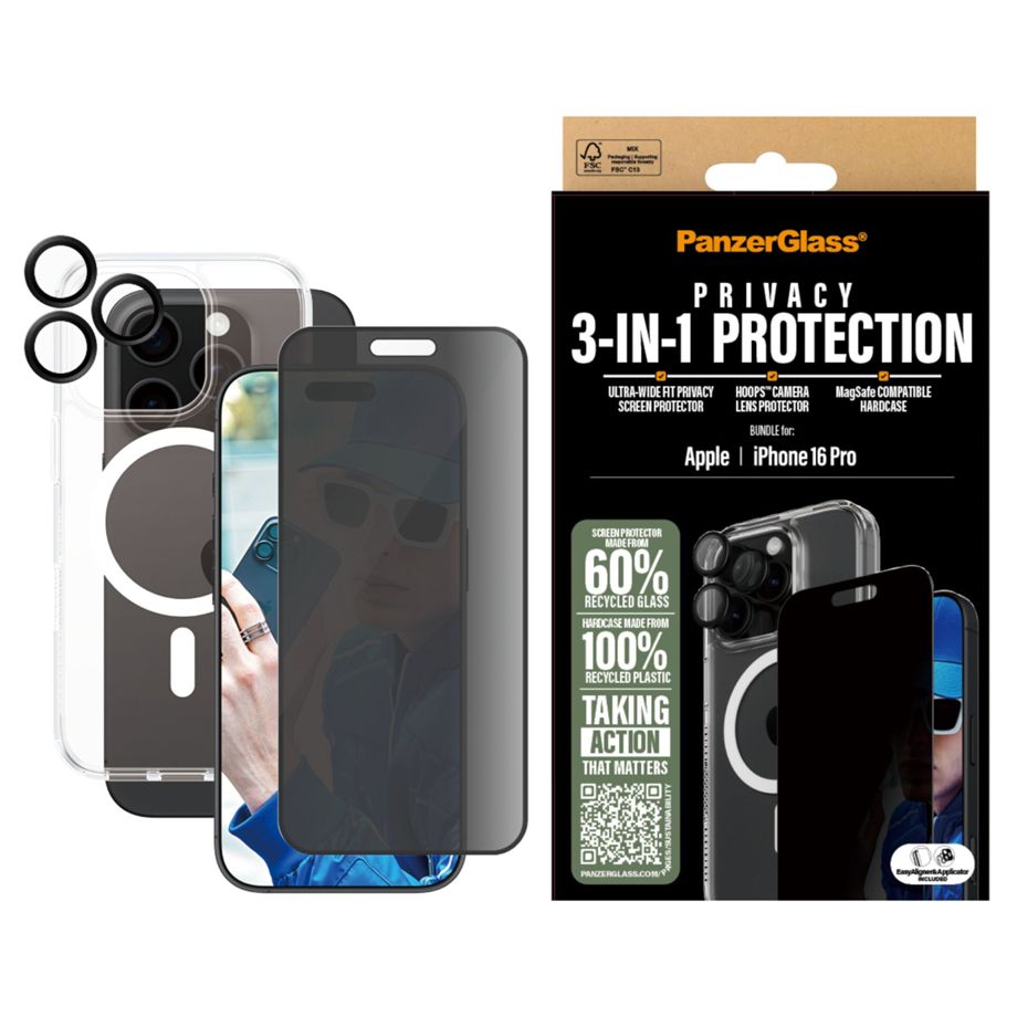 Proteção de Privacidade 3 em 1 PanzerGlass / Preto / B1292+P2862+1284_1