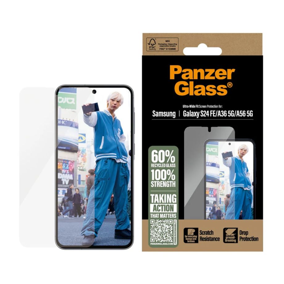 Protetor de Ecrã PanzerGlass / Samsung Galaxy S24 FE A36 5G A56 / Preto / PGRNUWFG38495_1