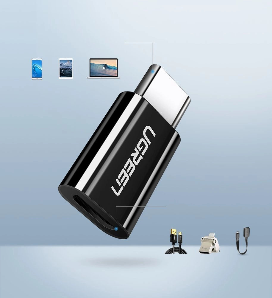 Ugreen adapter micro USB to USB Type C adapter black (30391)_2