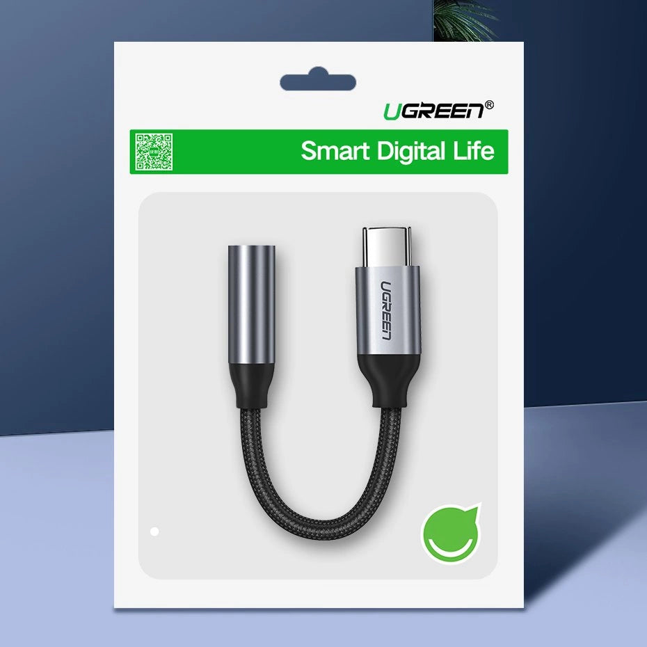 Ugreen Headphone Adapter with 3.5mm mini jack to USB Type C 10cm gray (30632)_10
