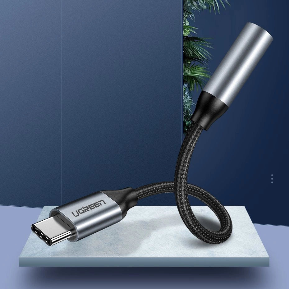 Ugreen Headphone Adapter with 3.5mm mini jack to USB Type C 10cm gray (30632)_1