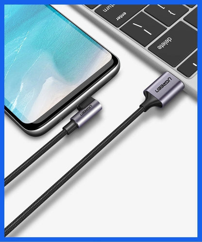 Ugreen US284 50941 USB-A (straight) / USB-C (angled) 3A Cable 1m - Gray_4