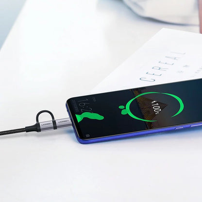 Ugreen cable 2in1 USB - micro USB / USB Type C cable 1m 2.4A black (30875)_3