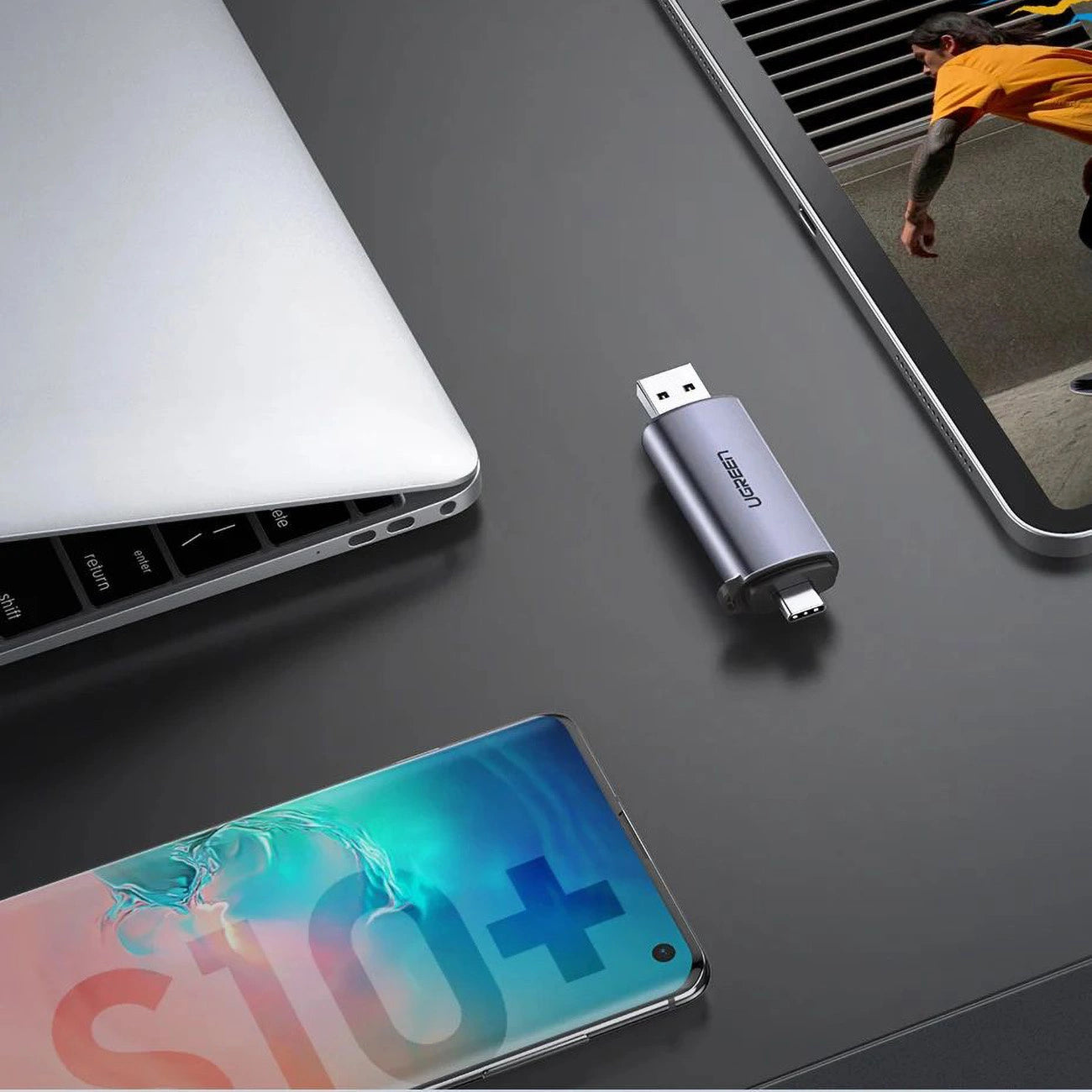 Ugreen CM185 50706 reader for SD / micro SD cards on USB-A 3.0 / USB-C 3.0 - gray_9