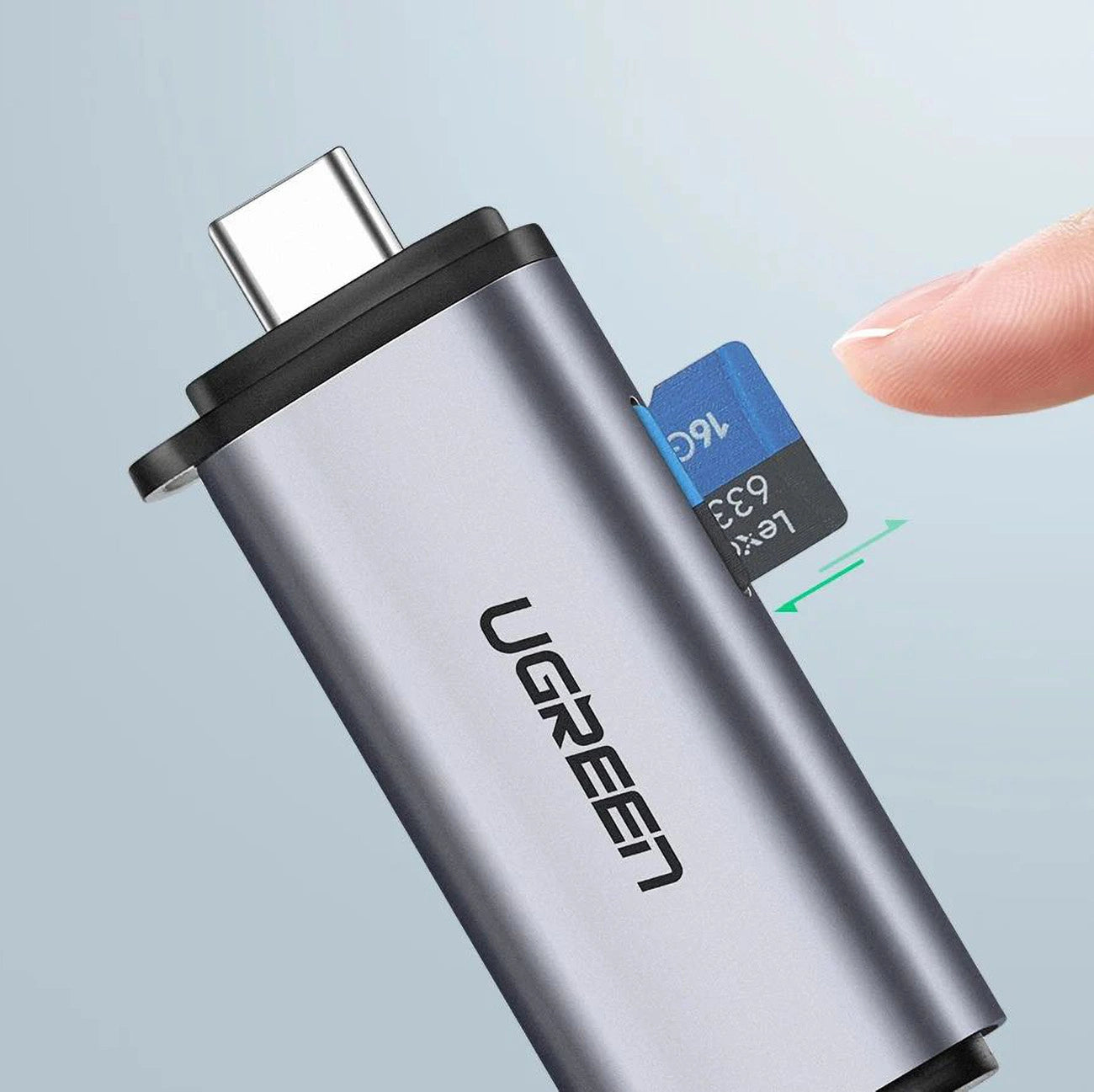 Ugreen CM185 50706 reader for SD / micro SD cards on USB-A 3.0 / USB-C 3.0 - gray_10
