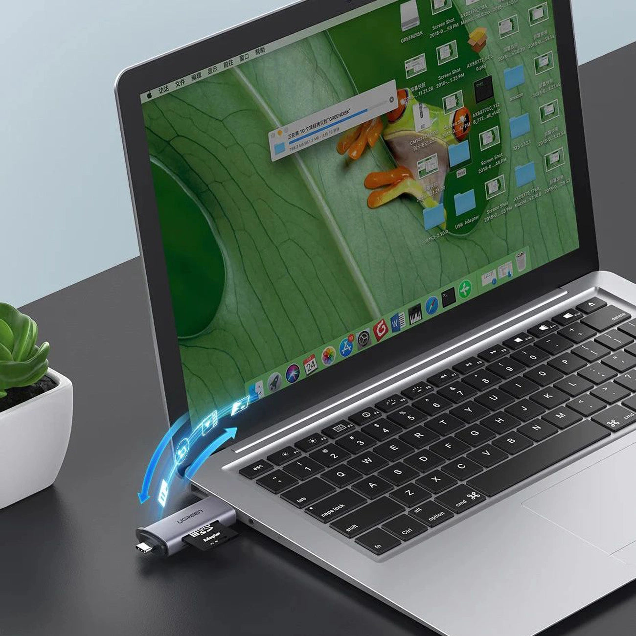 Ugreen CM185 50706 reader for SD / micro SD cards on USB-A 3.0 / USB-C 3.0 - gray_13