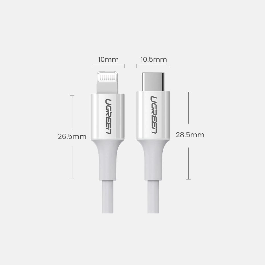 Ugreen US171 Lightning - USB-C MFi PD cable 20W 480Mb/s 1m - white_14
