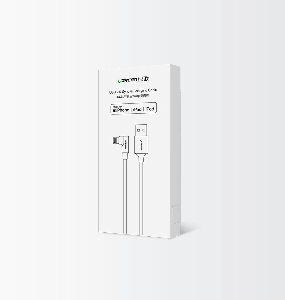 Ugreen US299 60521 angled Lightning / USB-A MFi cable 2.4A 1m - black_10