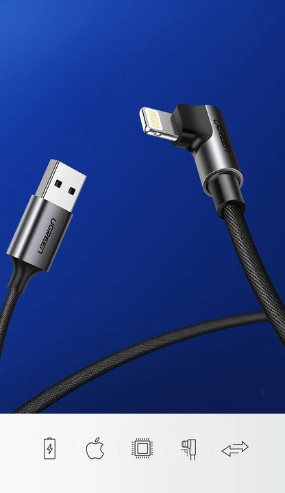 Ugreen US299 60521 angled Lightning / USB-A MFi cable 2.4A 1m - black_1