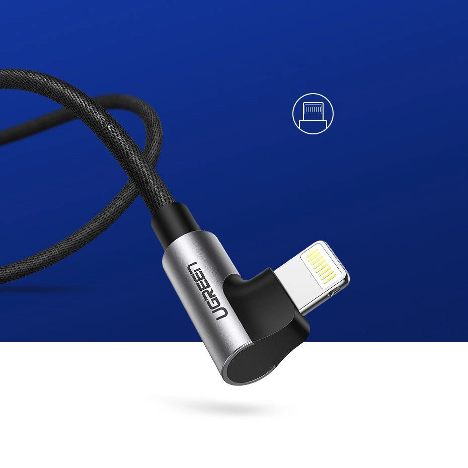 Ugreen US299 60521 angled Lightning / USB-A MFi cable 2.4A 1m - black_4