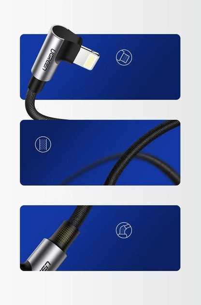 Ugreen US299 60521 angled Lightning / USB-A MFi cable 2.4A 1m - black_6
