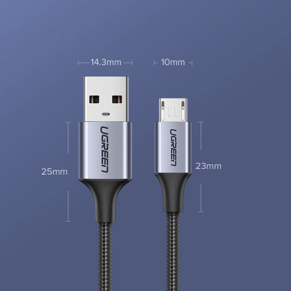 Ugreen US290 60146 USB-A / micro USB 2.4A cable 1m - gray_12