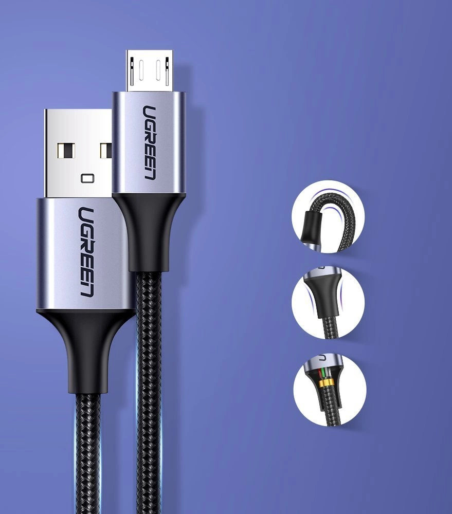 Ugreen US290 60146 USB-A / micro USB 2.4A cable 1m - gray_6