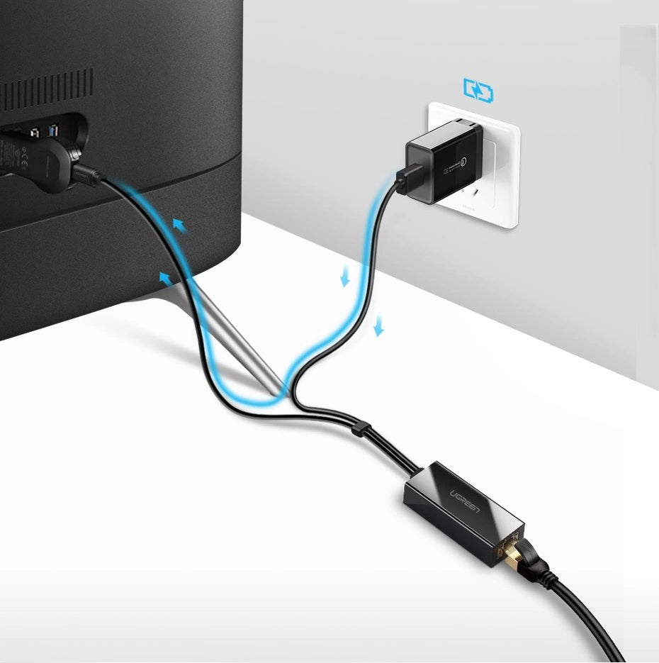Ugreen 30985 external network card for Chromecast with micro USB / USB-A connectors 100Mb/s 1m - black_6