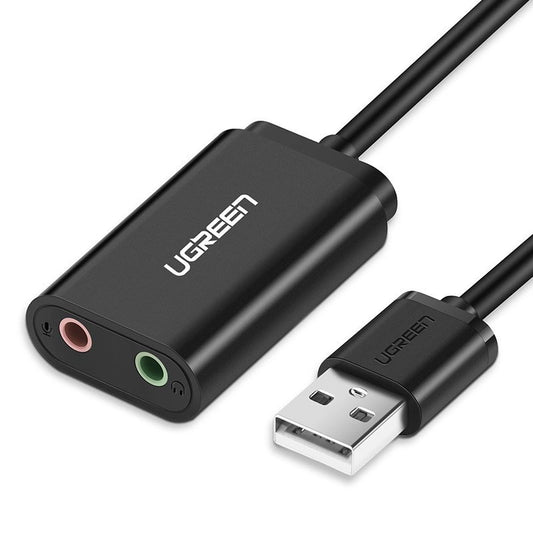Ugreen external sound card music adapter USB - 3.5 mm mini jack 15cm black (30724)_0