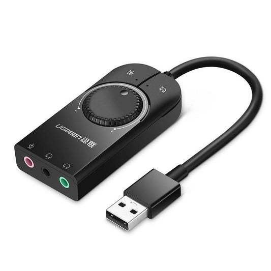 Ugreen external sound card music adapter USB - 3.5 mm mini jack with volume control 15 cm black (40964)_0