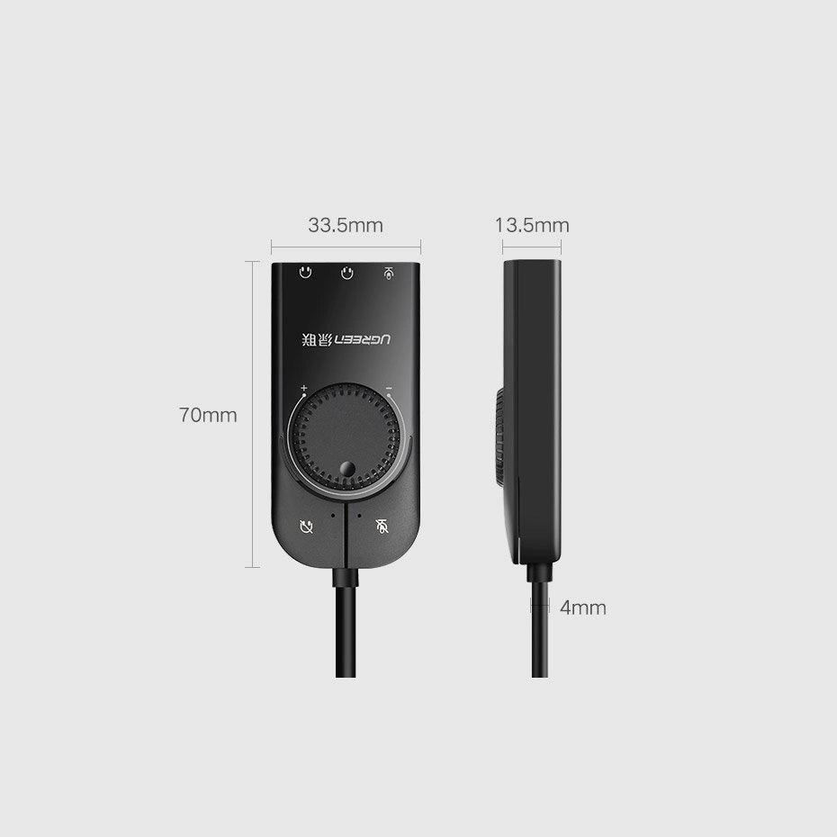 Ugreen external sound card music adapter USB - 3.5 mm mini jack with volume control 15 cm black (40964)_10