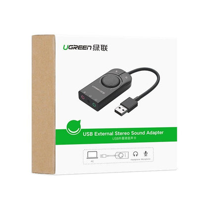 Ugreen external sound card music adapter USB - 3.5 mm mini jack with volume control 15 cm black (40964)_11