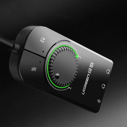 Ugreen external sound card music adapter USB - 3.5 mm mini jack with volume control 15 cm black (40964)_1