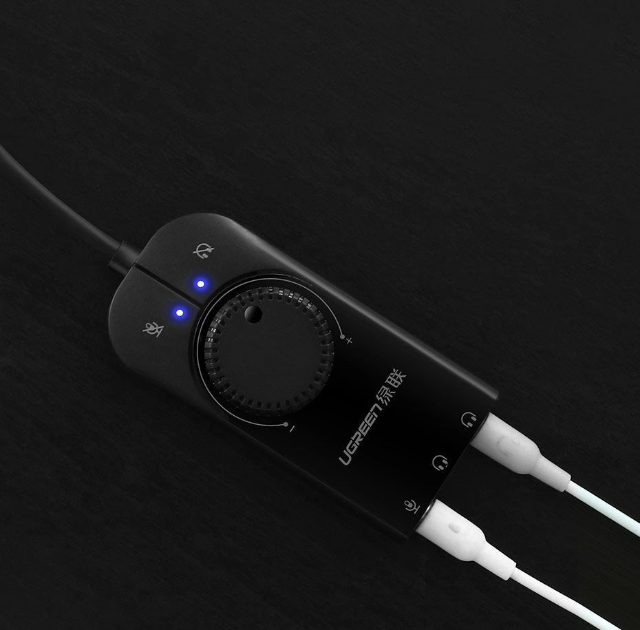 Ugreen external sound card music adapter USB - 3.5 mm mini jack with volume control 15 cm black (40964)_8
