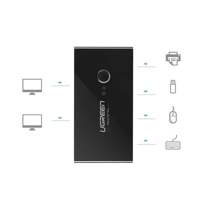 Ugreen switch box HUB switch 4x USB 2.0 USB splitter for two computers black (30767)_1