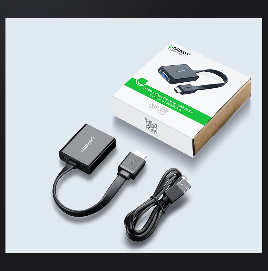 Ugreen adapter HDMI - VGA micro USB / audio 3.5 mm mini jack black (40248)_14