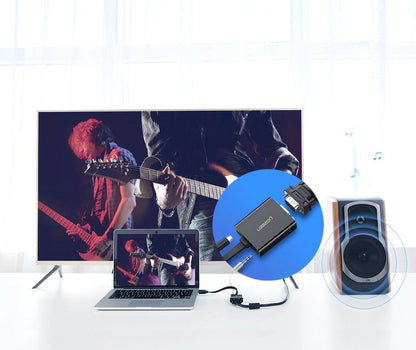 Ugreen adapter HDMI - VGA micro USB / audio 3.5 mm mini jack black (40248)_6