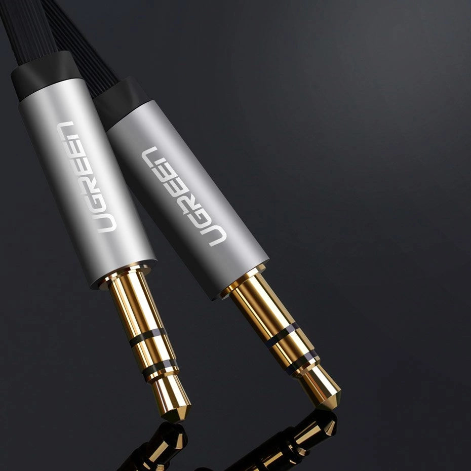 Ugreen flat cable audio cable AUX 3.5mm mini jack 1m silver (10597)_5