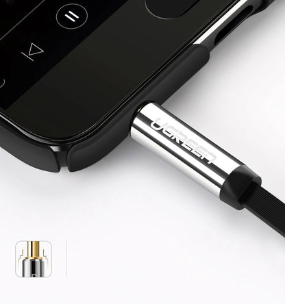 Ugreen flat cable AUX audio cable 3.5 mm mini jack 2m silver (10599)_9