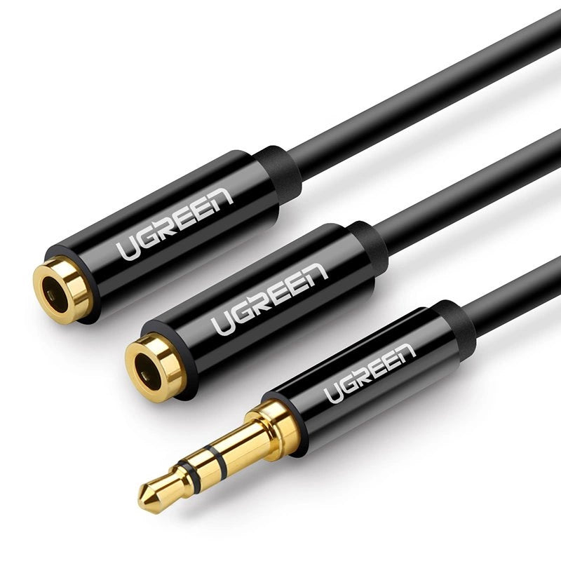 Ugreen cable 3.5 mm headphone splitter mini jack AUX 25cm black (20816)_0