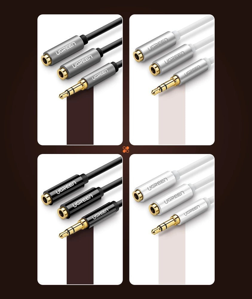 Ugreen cable 3.5 mm headphone splitter mini jack AUX 25cm black (20816)_9